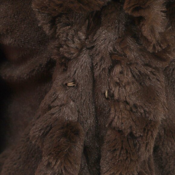 DAMSELLE NEW YORK Soft Faux Fur Coat in Dark Brown Single Hook Closure Size L - Picture 5 of 7